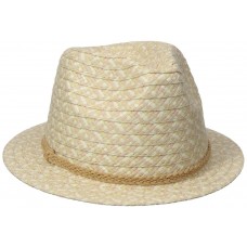 BCBGeneration Fedora Hat Seaside Linen Stripe Adjustable Mujers One Size New NWT  eb-76841945